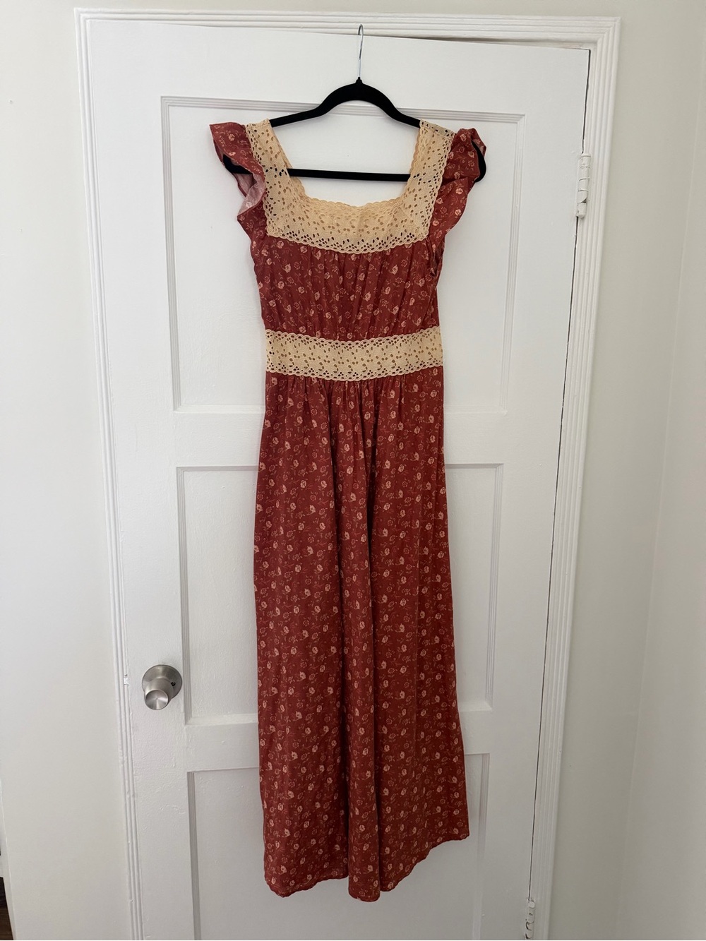 Christy Dawn Polly Dress in Oat Straw Red - Picture 4 of 7